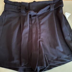 Ci Sono NEW Paper Bag Waist Shorts Navy Blue Large